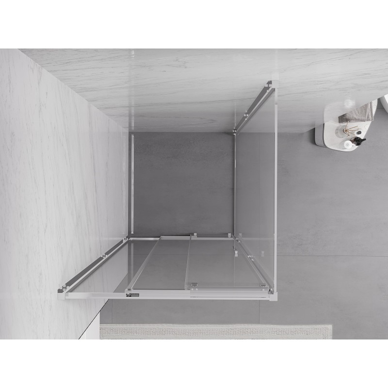 Mexen Exo sprchový kout, posuvný, 80 x 80 cm, transparentní, chrom - 8153-080-080-01-00