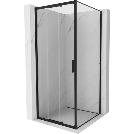 Mexen Exo zatahovací sprchový kout 80 x 80 cm, transparentní, černý - 8153-080-080-70-00