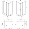 Mexen Exo-3S posuvná sprchová kabina 100 x 85 cm, průhledná, černá - 8153-100-085-70-00
