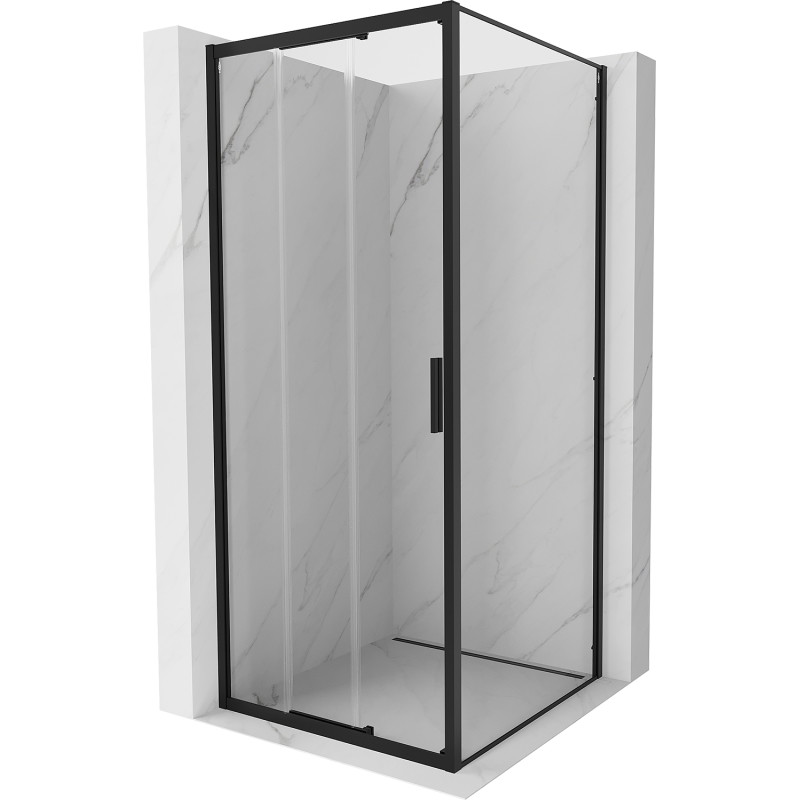 Mexen Exo-3S posuvná sprchová kabina 100 x 100 cm, transparentní, černá - 8153-100-100-70-00