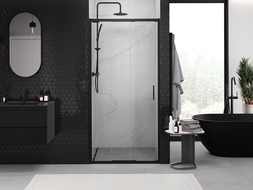 Mexen Exo-3S posuvné sprchové dveře 85 cm, transparentní, černé - 8153-085-000-70-00