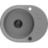Mexen Kevin žulový dřez 1-komorový s odkapávačem 586 x 458 mm, šedý, černý sifon - 6517581005-71-B