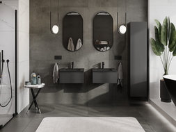 Mexen Orio koupelnová skříňka 50 cm s umyvadlem Otis, 1 zásuvka, černá mat - 91A10-05023-1-BF71-W18M71