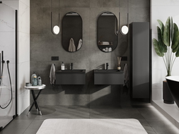 Mexen Orio koupelnová skříňka 60 cm s umyvadlem Otis, 1 zásuvka, černá mat - 91A10-06023-1-BF71-W18M71