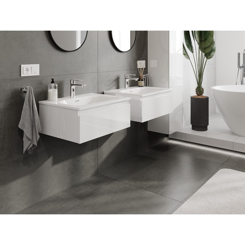 Mexen Orio koupelnová skříňka 60 cm s umyvadlem Vela, 1 zásuvka, bílý lesk - 91A10-06023-1-BF00-W23M00