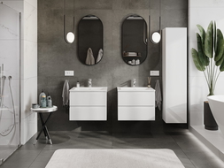 Mexen Orio koupelnová skříňka 60 cm s umyvadlem Otis, 2 zásuvky, bílý lesk - 91A10-06047-2-BFF00-W18M00