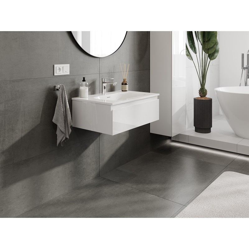 Mexen Orio koupelnová skříňka 70 cm s umyvadlem Vela, 1 zásuvka, bílý lesk - 91A10-07023-1-BF00-W23M00