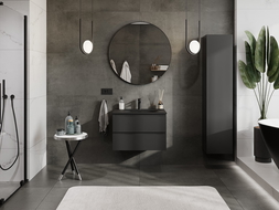 Mexen Orio koupelnová skříňka 70 cm s umyvadlem Vela, 2 zásuvky, černá mat - 91A10-07047-2-BFF71-W23M71