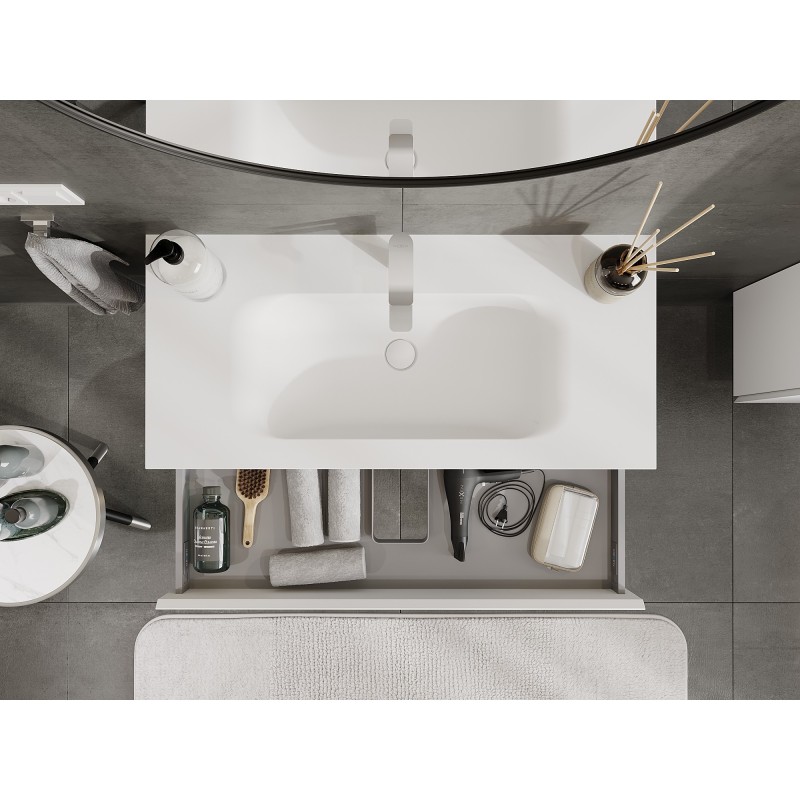 Mexen Orio koupelnová skříňka 100 cm s umyvadlem Vela, 1 zásuvka, bílá mat - 91A10-10023-1-BF01-W23M01
