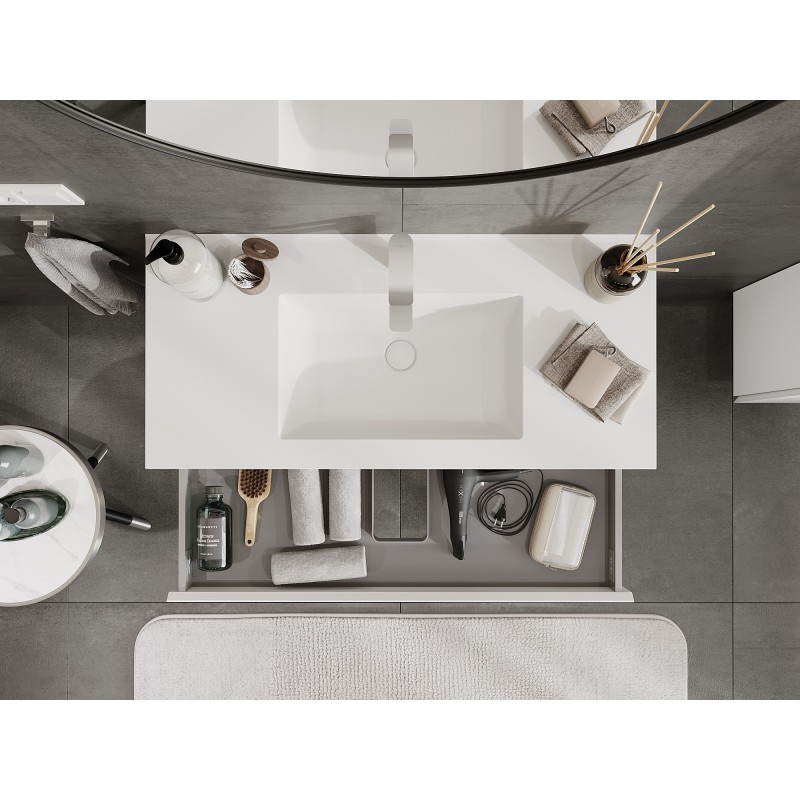 Mexen Orio koupelnová skříňka 100 cm s umyvadlem Otis, 2 zásuvky, bílá mat - 91A10-10047-2-BFF01-W18M01