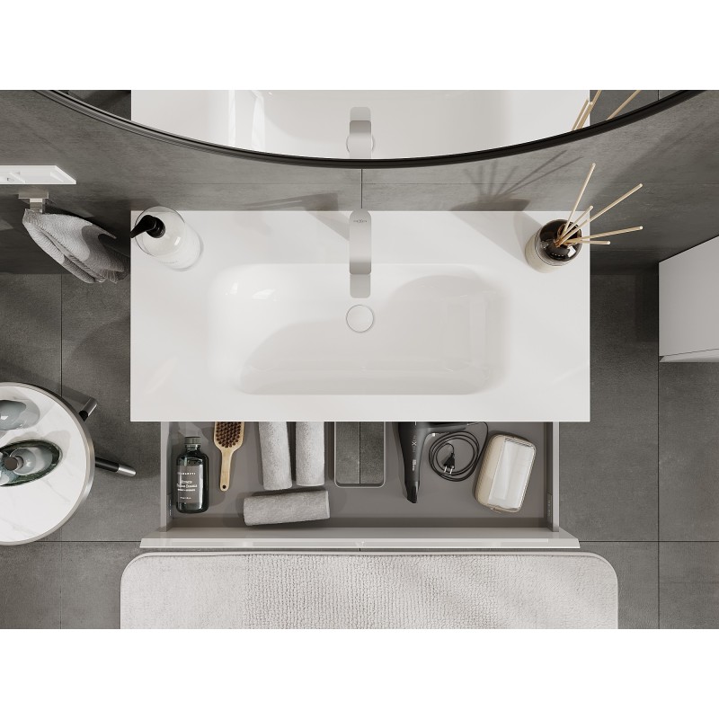 Mexen Orio koupelnová skříňka 100 cm s umyvadlem Vela, 2 zásuvky, bílý lesk - 91A10-10047-2-BFF00-W23M00