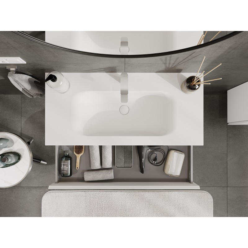 Mexen Orio koupelnová skříňka 100 cm s umyvadlem Vela, 2 zásuvky, bílá mat - 91A10-10047-2-BFF01-W23M01