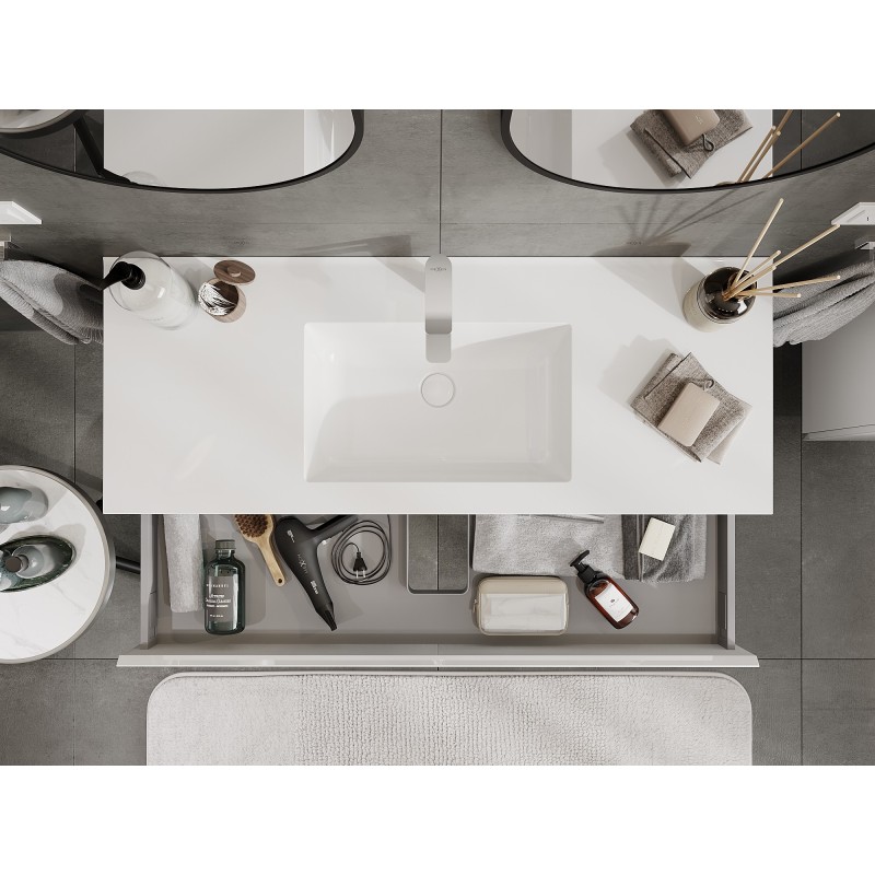 Mexen Orio koupelnová skříňka 120 cm s umyvadlem Otis, 1 zásuvka, bílý lesk - 91A10-12023-1-BF00-W18M00