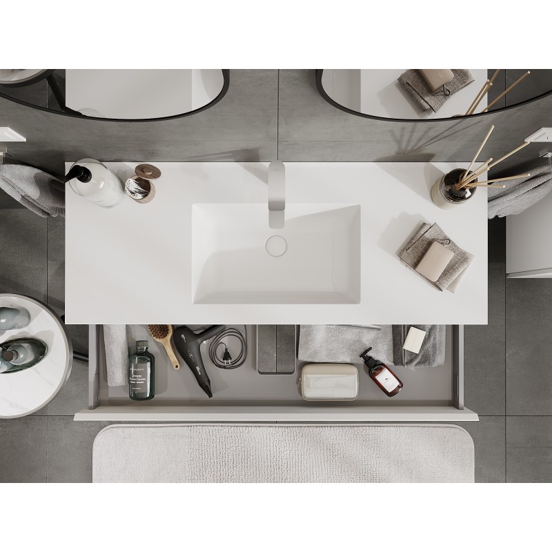 Mexen Orio koupelnová skříňka 120 cm s umyvadlem Otis, 1 zásuvka, bílá mat - 91A10-12023-1-BF01-W18M01