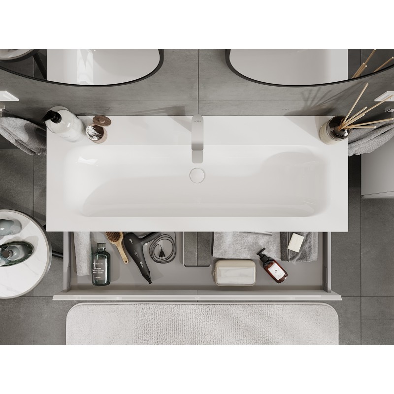 Mexen Orio koupelnová skříňka 120 cm s umyvadlem Vela, 1 zásuvka, bílý lesk - 91A10-12023-1-BF00-W23M00