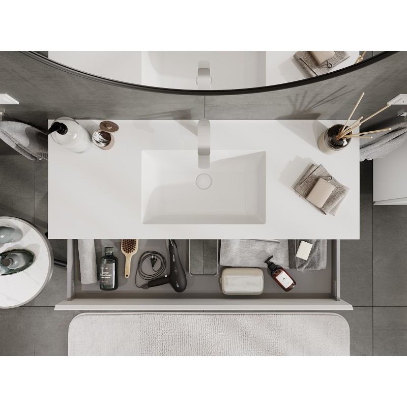 Mexen Orio koupelnová skříňka 120 cm s umyvadlem Otis, 2 zásuvky, bílá mat - 91A10-12047-2-BFF01-W18M01