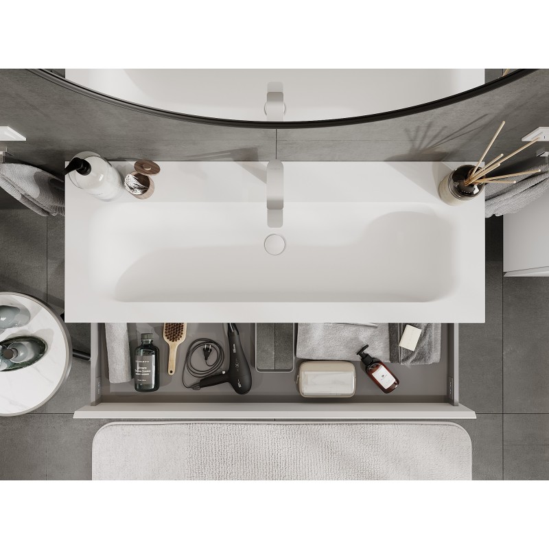 Mexen Orio koupelnová skříňka 120 cm s umyvadlem Vela, 2 zásuvky, bílá mat - 91A10-12047-2-BFF01-W23M01