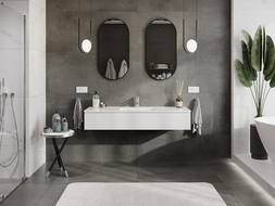 Mexen Orio koupelnová skříňka 140 cm s umyvadlem Otis, 1 zásuvka, bílý lesk - 91A10-14023-1-BF00-W18M00