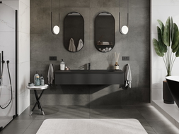 Mexen Orio koupelnová skříňka 140 cm s umyvadlem Vela, 1 zásuvka, černá mat - 91A10-14023-1-BF71-W23M71