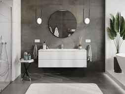 Mexen Orio koupelnová skříňka 140 cm s umyvadlem Vela, 2 zásuvky, bílý lesk - 91A10-14047-2-BFF00-W23M00