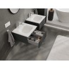 Mexen Rivel 50cm koupelnová skříňka s umyvadlem Vela, 1 zásuvka, drážkovaná, grafit mat/bílá mat