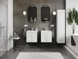 Mexen Rivel koupelnová skříňka 50 cm s umyvadlem Otis, 1 zásuvka, drážkovaná, bílá mat - 91A20-05047-1-BF01-W18M01