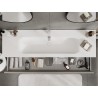 Mexen Rivel koupelnová skříňka 140 cm s umyvadlem Vela, 1 zásuvka, rýhovaná, šedá matná/bílá matná
