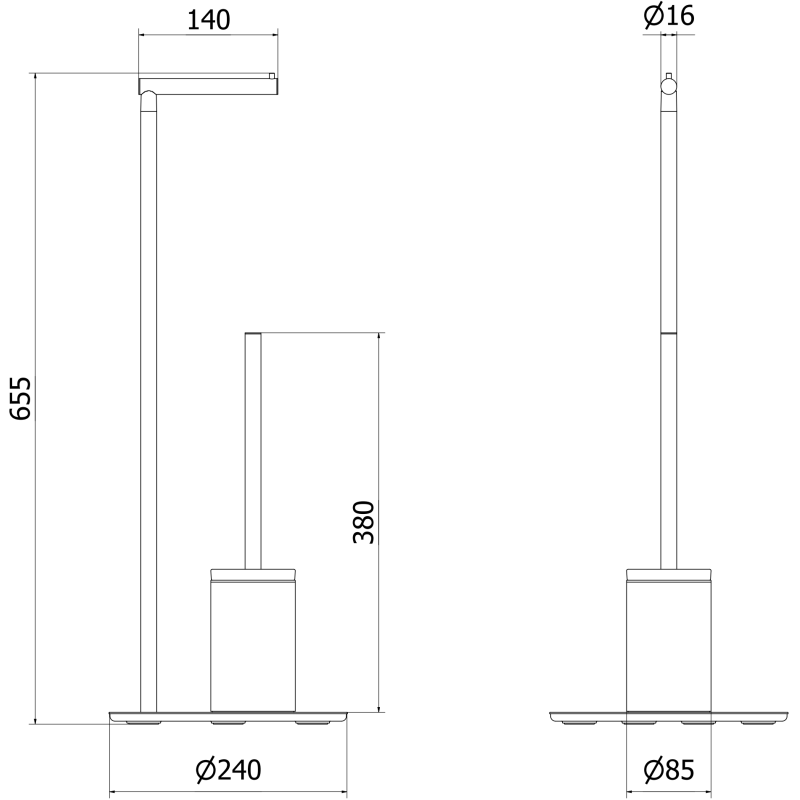 Mexen Loop stojanový toaleta kartáč s držákem na papír, bílý - 70A71095-20