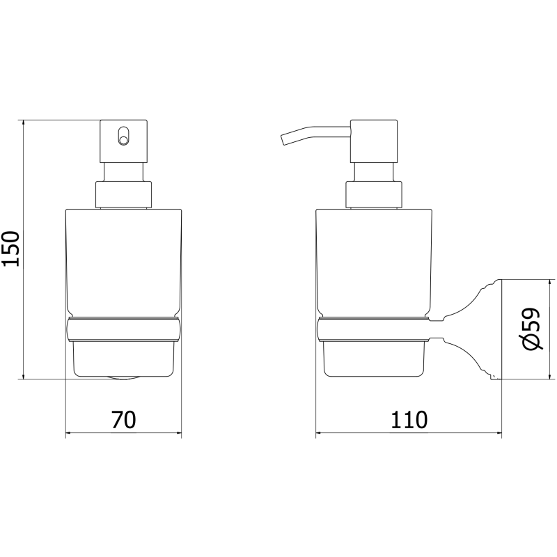 Mexen Lusso dávkovač na mýdlo, zlatý - 70A16858-50