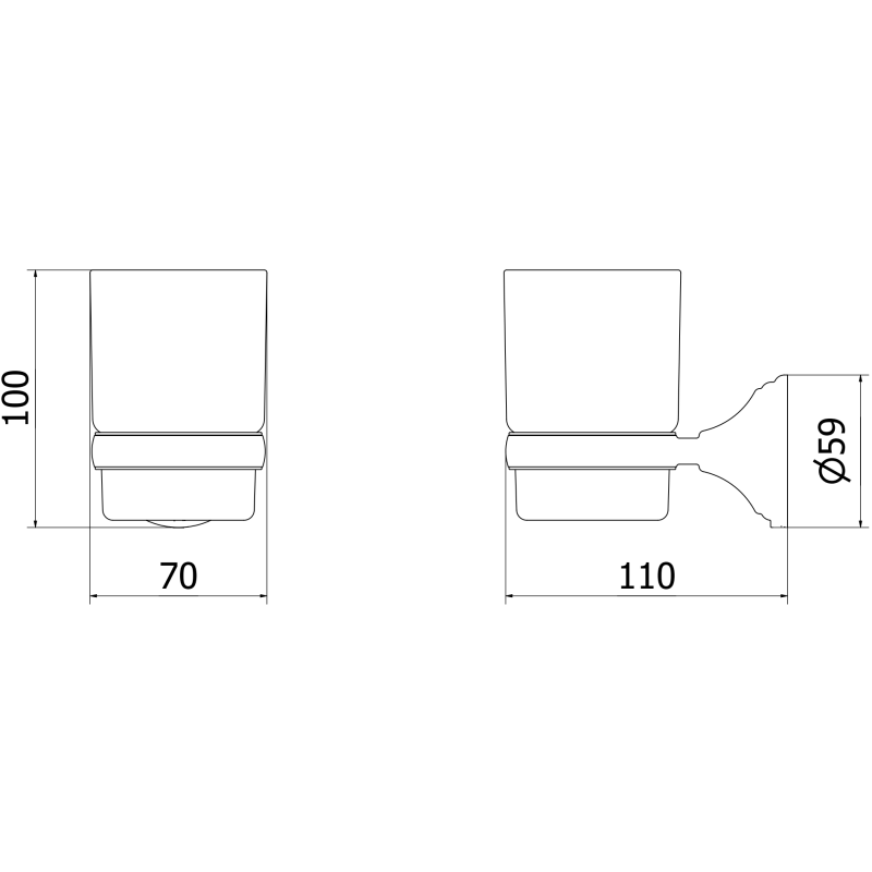 Mexen Lusso pohárek na kartáčky, zlatý kartáčovaný - 70A16851-55