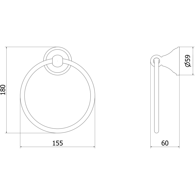 Mexen Lusso věšák na ručník, zlatý - 70A16831-50
