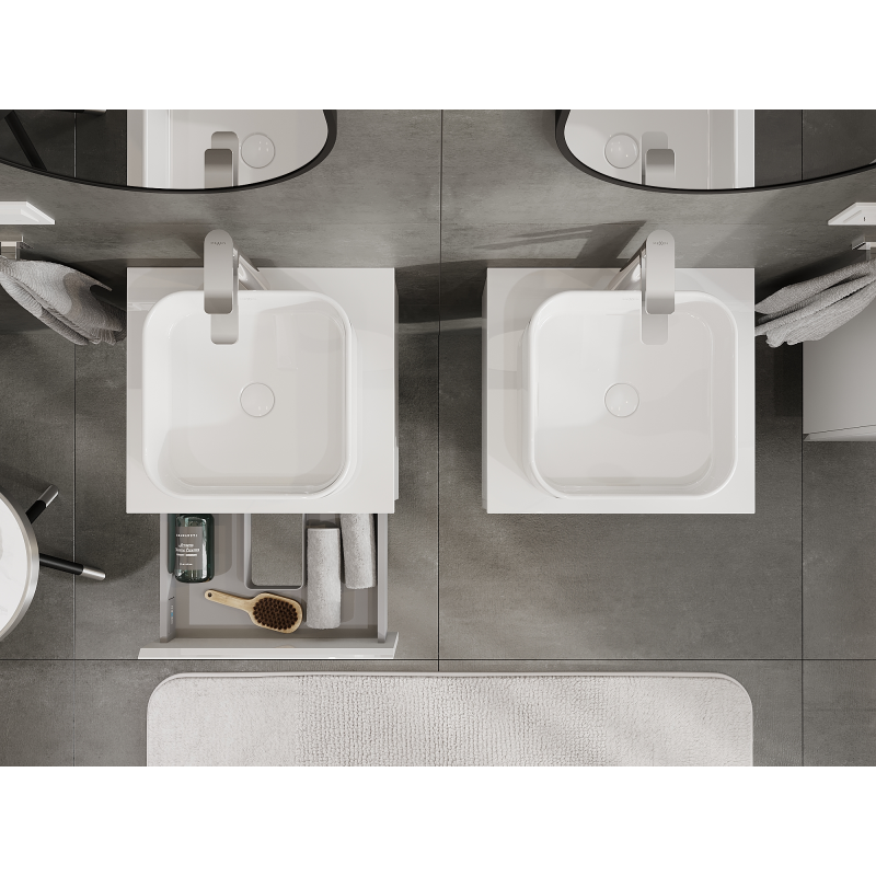 Mexen Orio koupelnová skříňka pod umyvadlo 50 cm, 1 zásuvka, bílý lesk - 91A10-05023-1-BF00