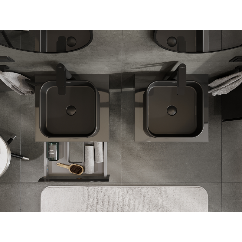 Mexen Orio koupelnová skříňka pod umyvadlo 50 cm, 1 zásuvka, černý lesk - 91A10-05023-1-BF70