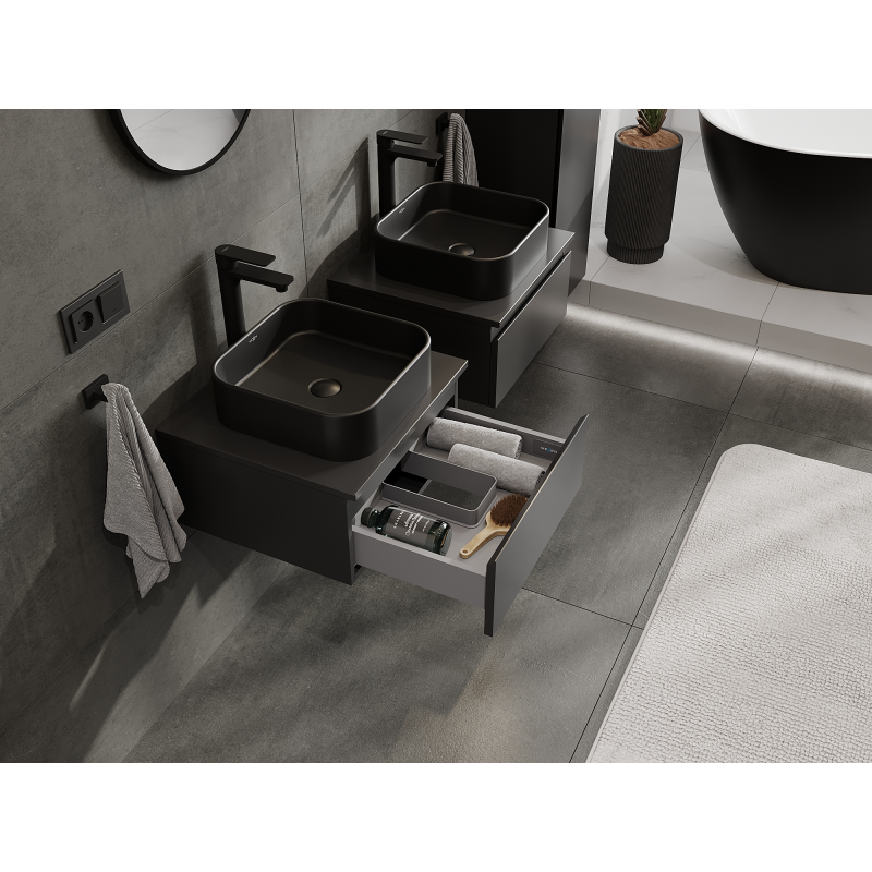 Mexen Orio koupelnová skříňka pod umyvadlo 50 cm, 1 zásuvka, černý mat - 91A10-05023-1-BF71