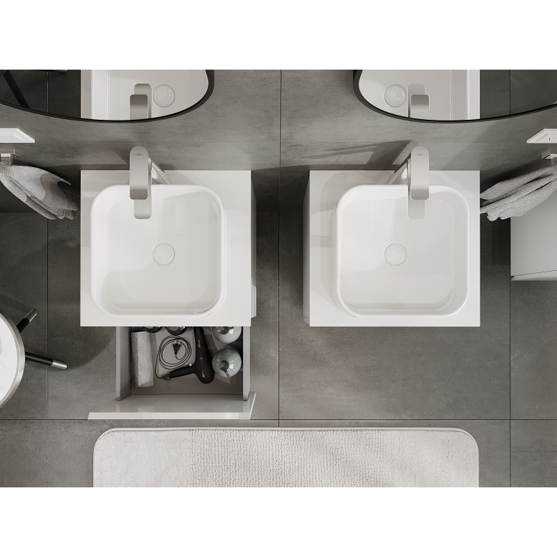 Mexen Orio koupelnová skříňka pod umyvadlo 50 cm, 1 zásuvka, bílý lesk - 91A10-05047-1-BF00