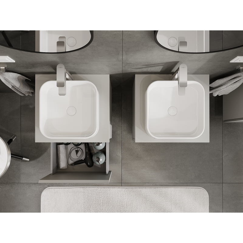 Mexen Orio koupelnová skříňka pod umyvadlo 50 cm, 1 zásuvka, šedá matná - 91A10-05047-1-BF62