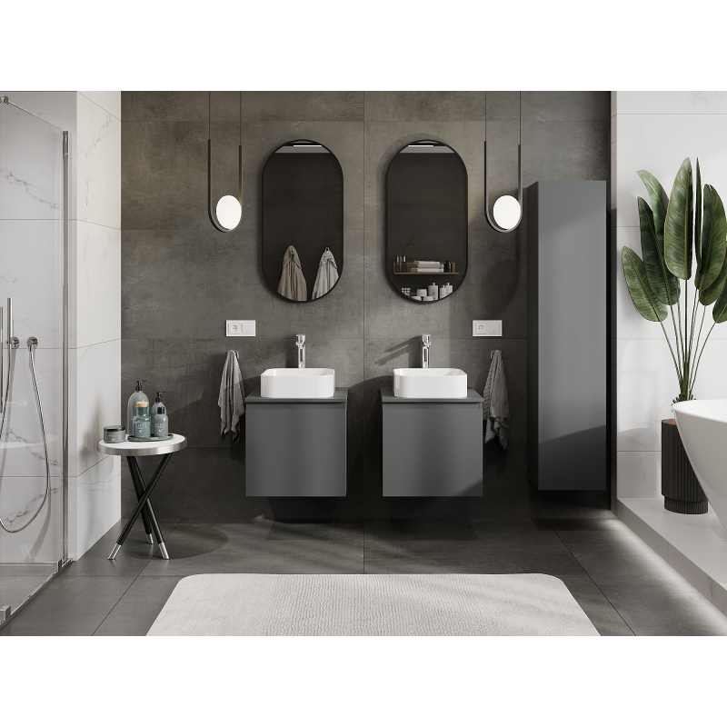 Mexen Orio koupelnová skříňka pod umyvadlo 50 cm, 1 zásuvka, grafit mat - 91A10-05047-1-BF66