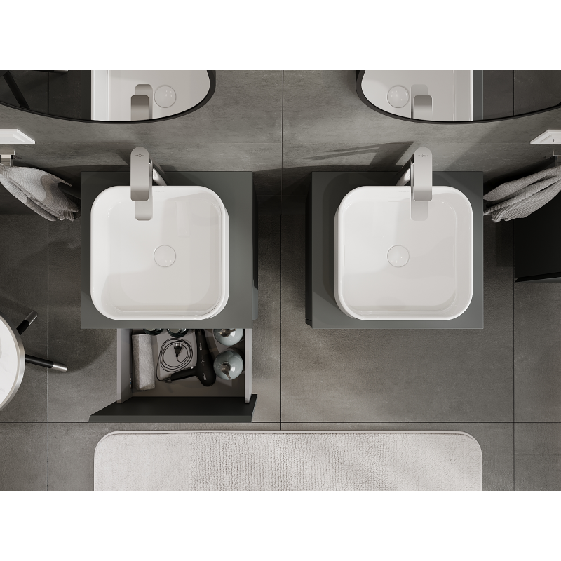 Mexen Orio koupelnová skříňka pod umyvadlo 50 cm, 1 zásuvka, grafit mat - 91A10-05047-1-BF66