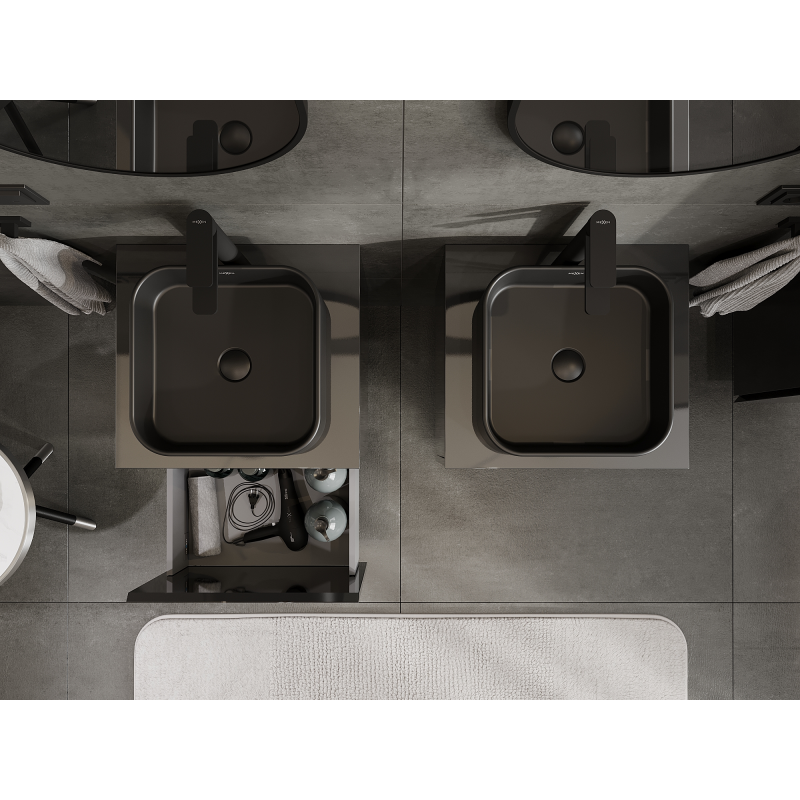 Mexen Orio koupelnová skříňka pod umyvadlo 50 cm, 1 zásuvka, černý lesk - 91A10-05047-1-BF70