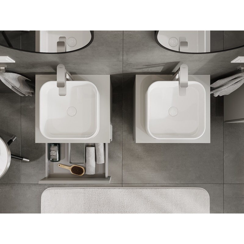 Mexen Orio koupelnová skříňka pod umyvadlo 50 cm, 2 zásuvky, šedá matná - 91A10-05047-2-BFF62