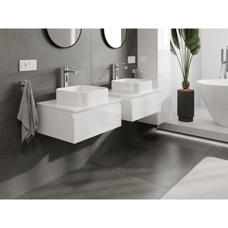 Mexen Orio koupelnová skříňka pod umyvadlo 60 cm, 1 zásuvka, bílá lesk - 91A10-06023-1-BF00