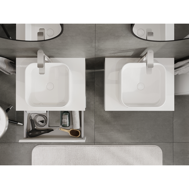 Mexen Orio koupelnová skříňka pod umyvadlo 60 cm, 1 zásuvka, bílá lesk - 91A10-06023-1-BF00