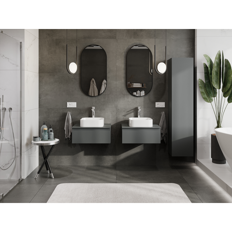 Mexen Orio koupelnová skříňka pod umyvadlo 60 cm, 1 zásuvka, grafit mat - 91A10-06023-1-BF66