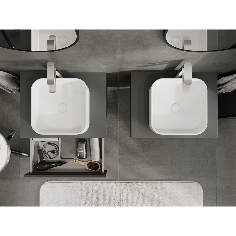 Mexen Orio koupelnová skříňka pod umyvadlo 60 cm, 1 zásuvka, grafit mat - 91A10-06023-1-BF66