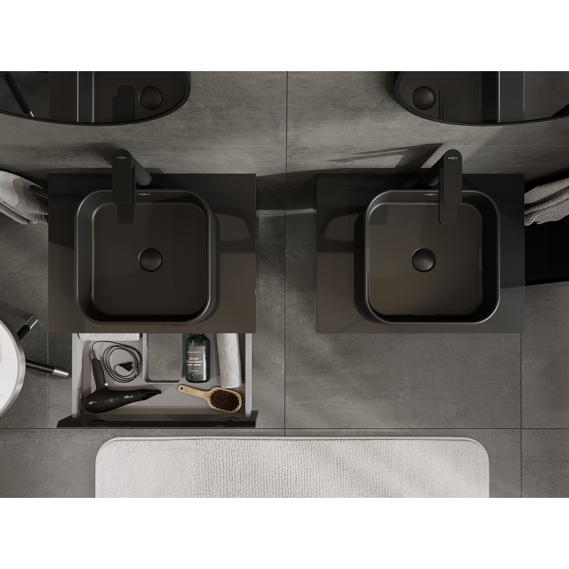 Mexen Orio koupelnová skříňka pod umyvadlo 60 cm, 1 zásuvka, černý lesk - 91A10-06023-1-BF70