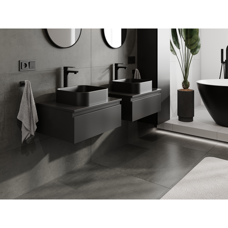 Mexen Orio koupelnová skříňka pod umyvadlo 60 cm, 1 zásuvka, černá matná - 91A10-06023-1-BF71