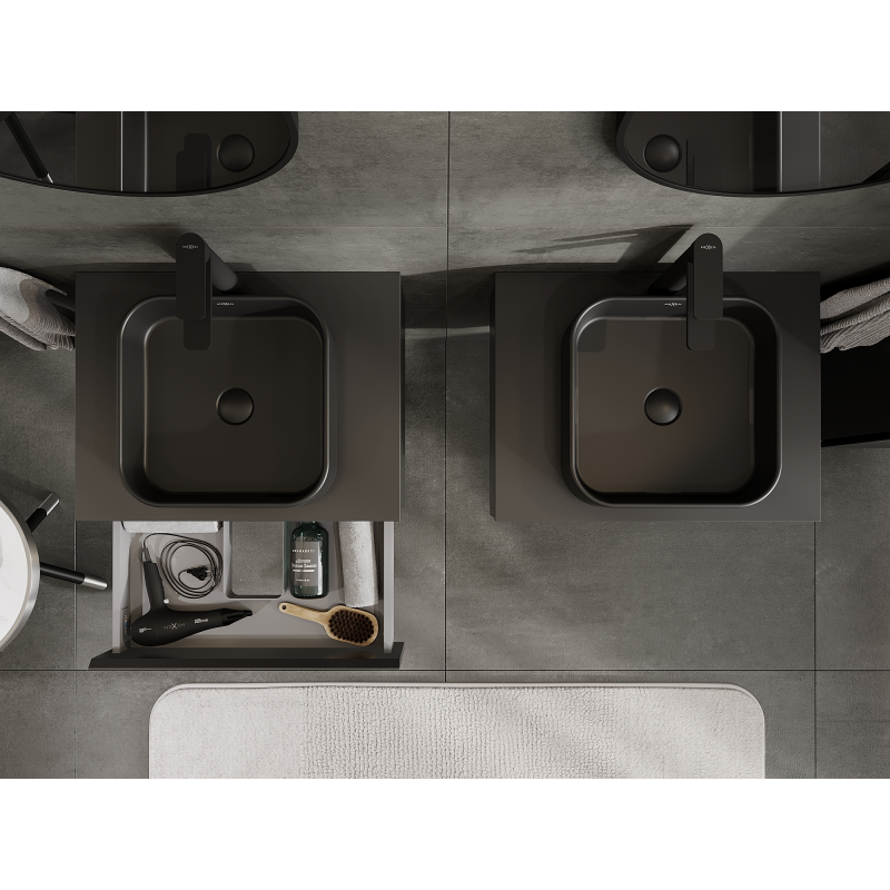 Mexen Orio koupelnová skříňka pod umyvadlo 60 cm, 1 zásuvka, černá matná - 91A10-06023-1-BF71