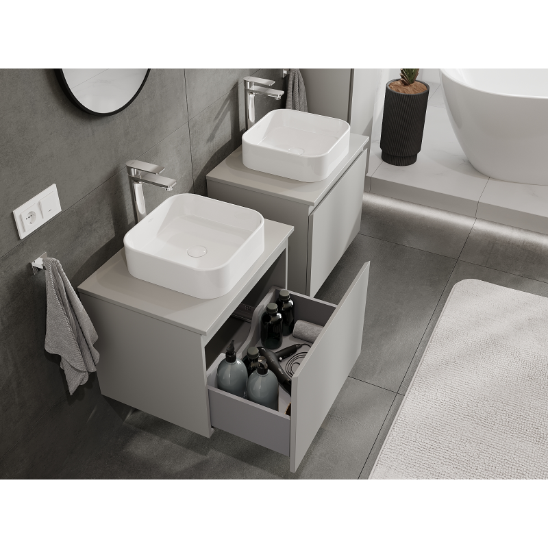 Mexen Orio koupelnová skříňka pod umyvadlo 60 cm, 1 zásuvka, šedá matná - 91A10-06047-1-BF62