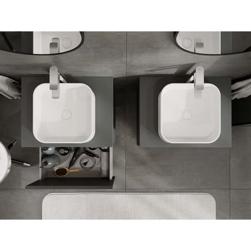 Mexen Orio skříňka pod umyvadlo 60 cm, 1 zásuvka, grafit mat - 91A10-06047-1-BF66