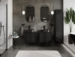 Mexen Orio koupelnová skříňka pod umyvadlo 60 cm, 1 zásuvka, černý lesk - 91A10-06047-1-BF70